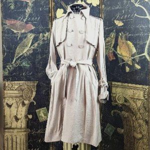 BCBGMaxAzria Beige Woven Coat Twill - XS